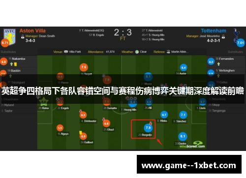 英超争四格局下各队容错空间与赛程伤病博弈关键期深度解读前瞻